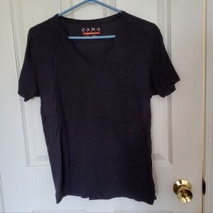 Zara Charcoal V-Neck Tee